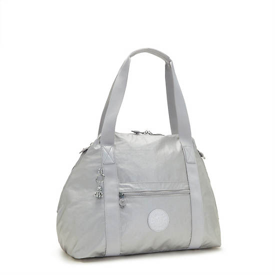 Bolso Tote Kipling Art Medium Metallic Plateados | MX 1456BE